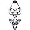 Leg Avenue - Harnais De Corps En Cuir Verni Noir S